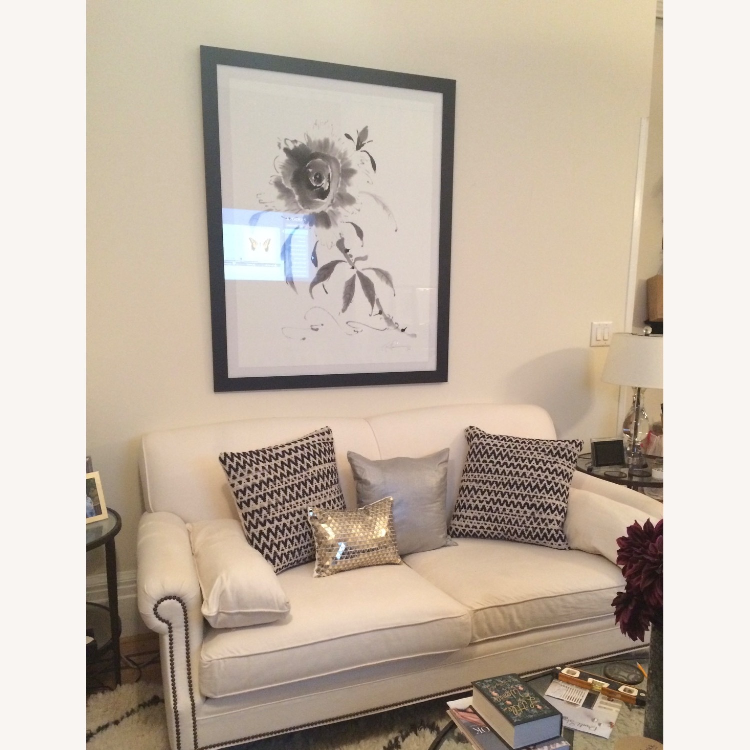Crate & Barrel  Study in Ink - Rose Print - image-5