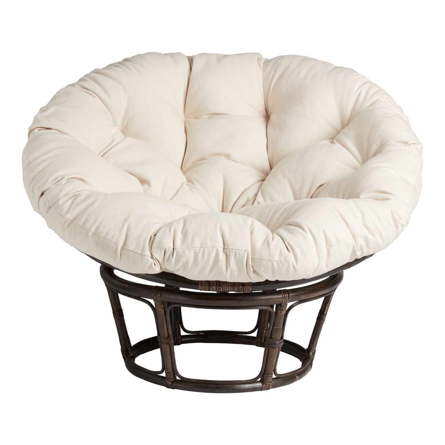World Market Rattan Papasan Chair And Cushion - image-4