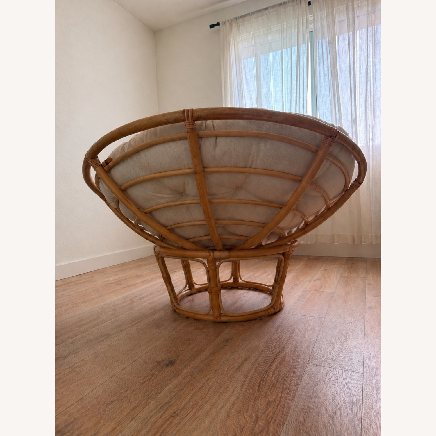 World Market Rattan Papasan Chair And Cushion - image-2