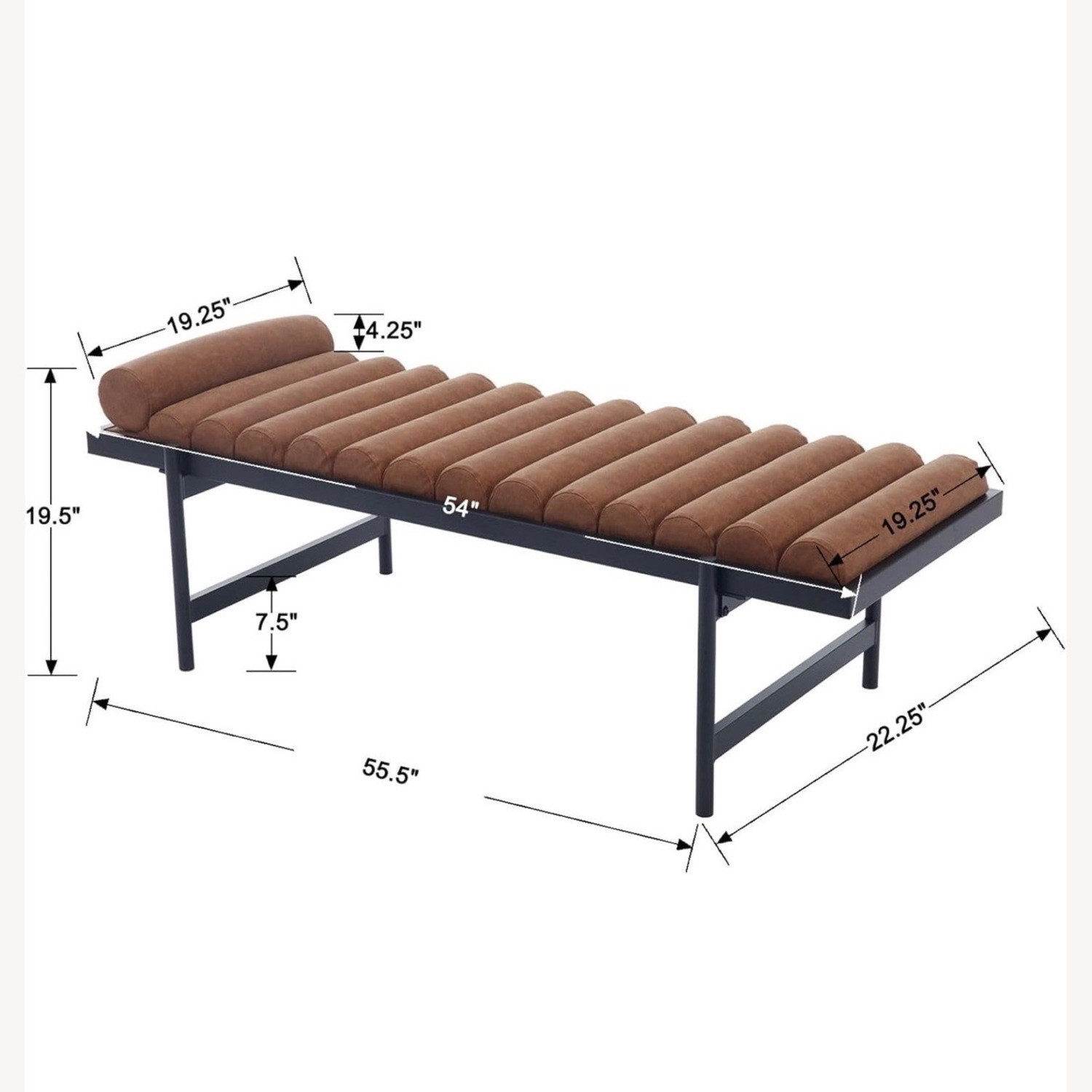 TOV Modern Leather Daybed Bench - image-4