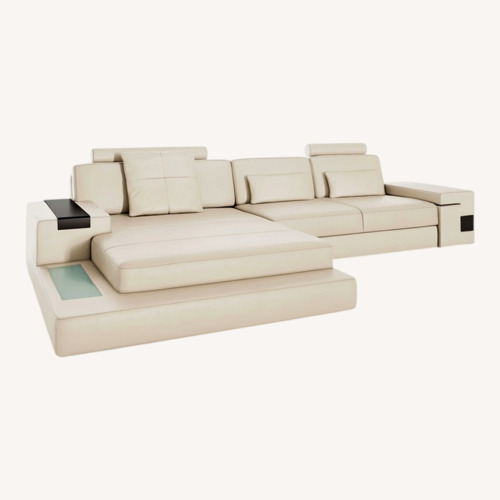 Used Los Angeles III Leather Chaise Sofa for sale on AptDeco