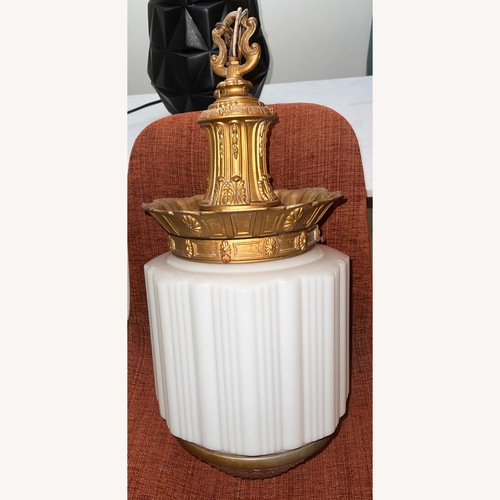 Used Vintage/Antique White Glass Ceiling Lamp for sale on AptDeco