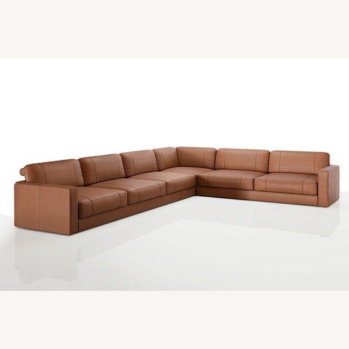 Used Texas LG Leather L-Sectional Large + Ottoman for sale on AptDeco