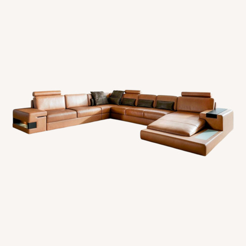 Used Recliner Sectional Leather U-Chaise Los Angeles LG for sale on AptDeco