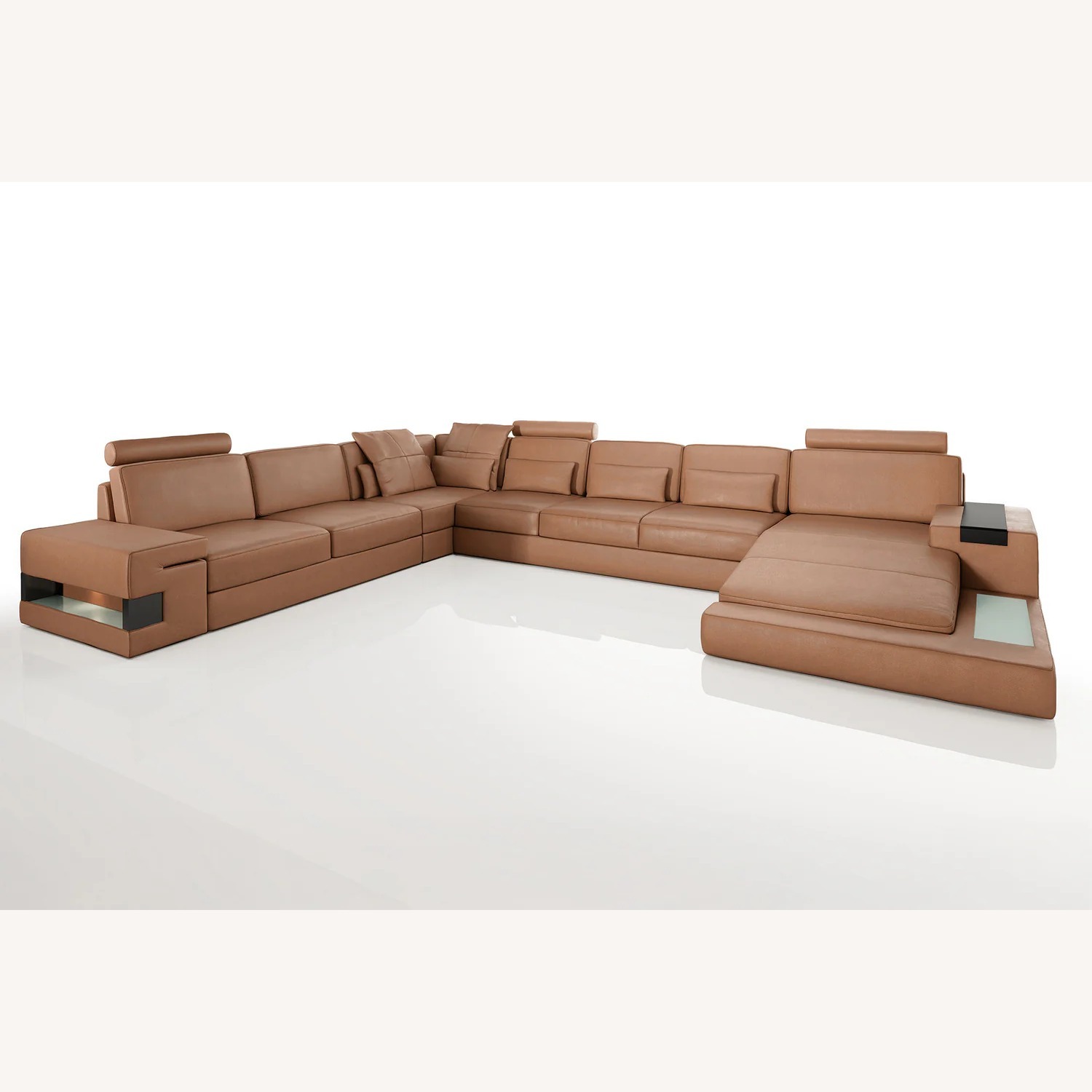 Recliner Sectional Leather U-Chaise Los Angeles LG - image-2
