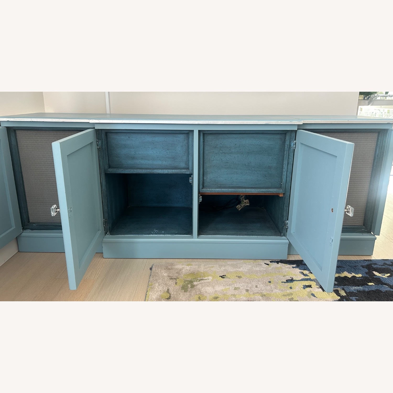 Blue Vintage Media Stereo Cabinet - image-4