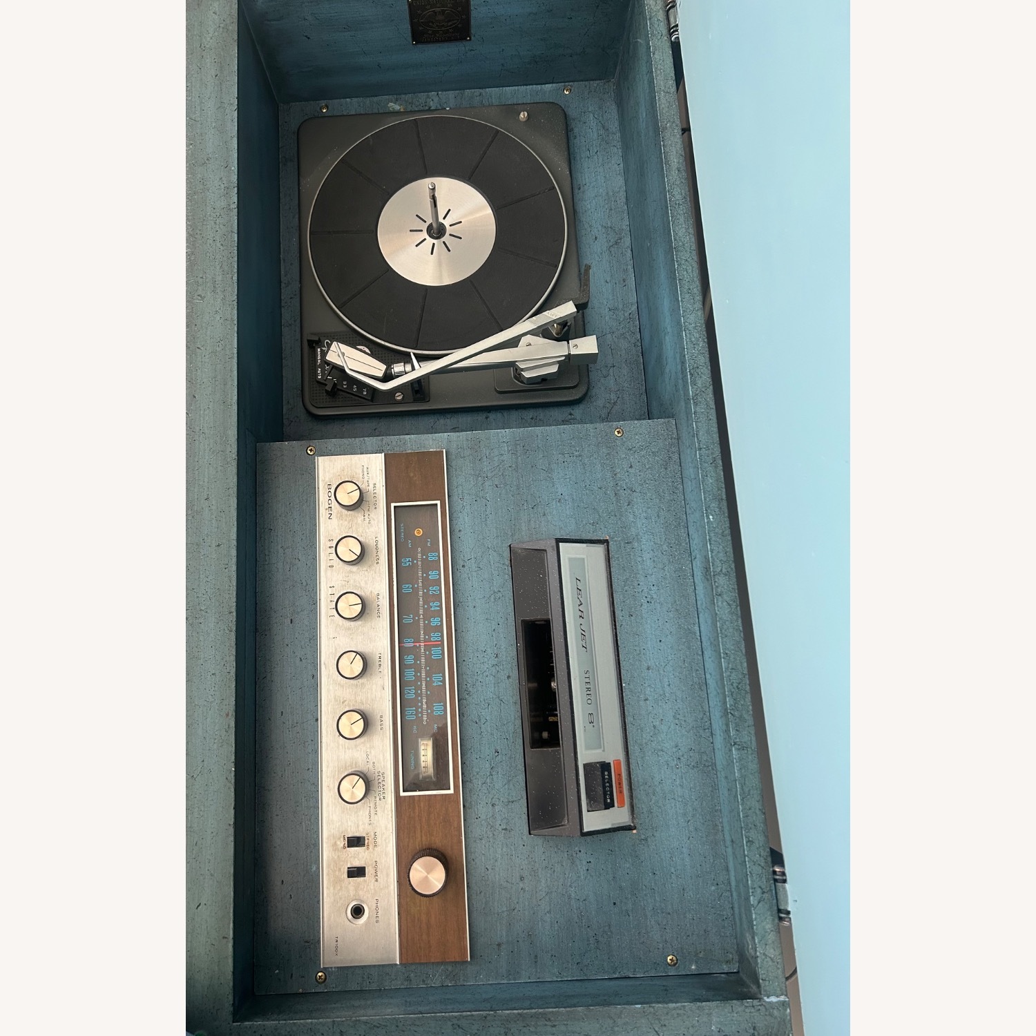 Blue Vintage Media Stereo Cabinet - image-2