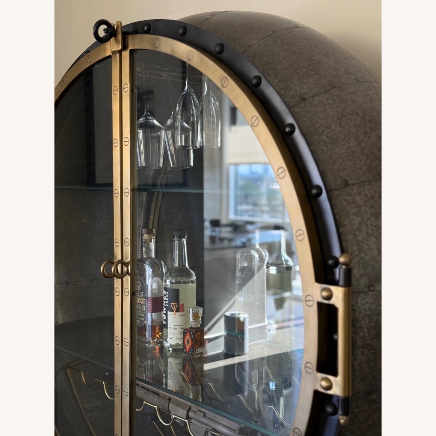 Restoration Hardware Porthole Bar Cabinet - image-3