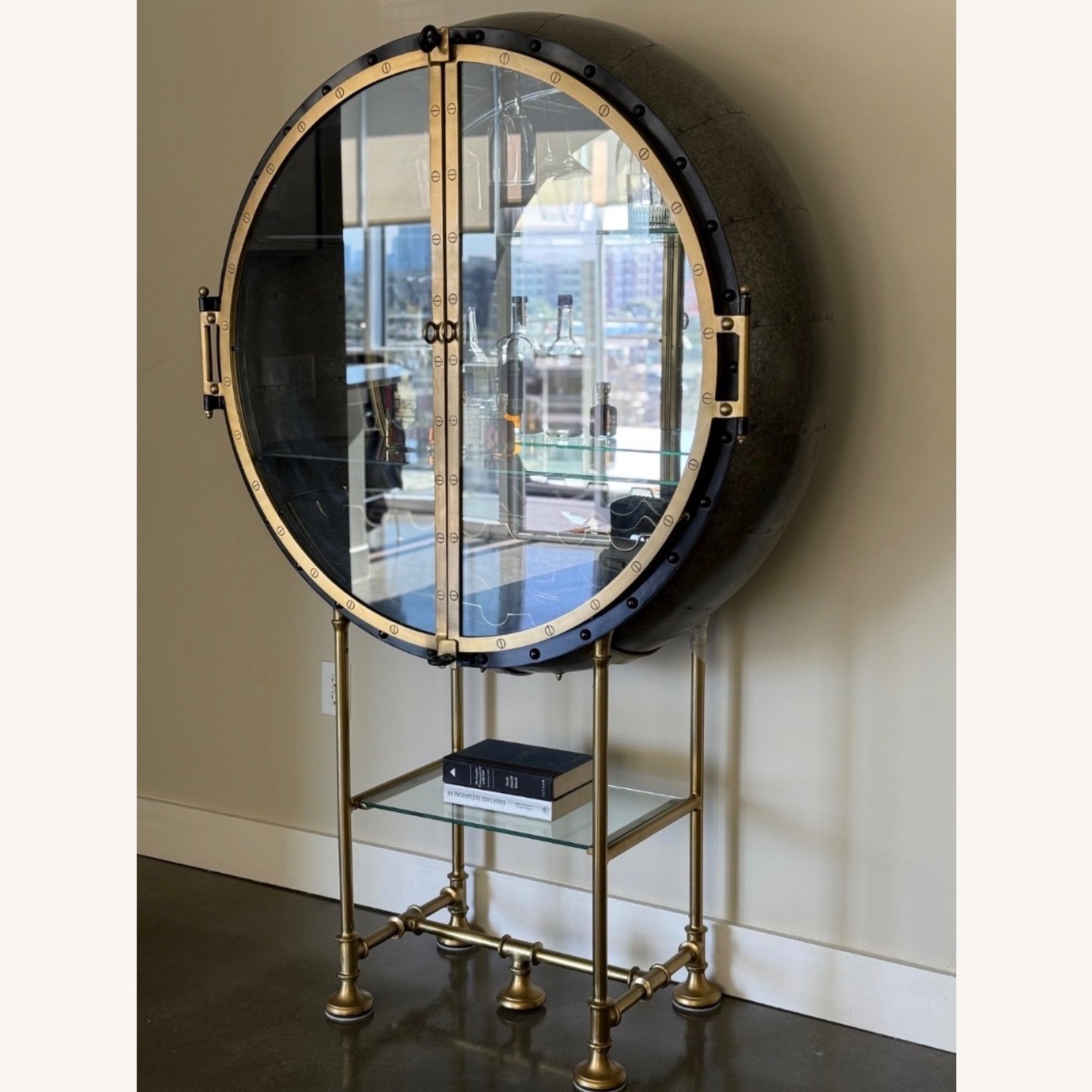 Restoration Hardware Porthole Bar Cabinet - image-1