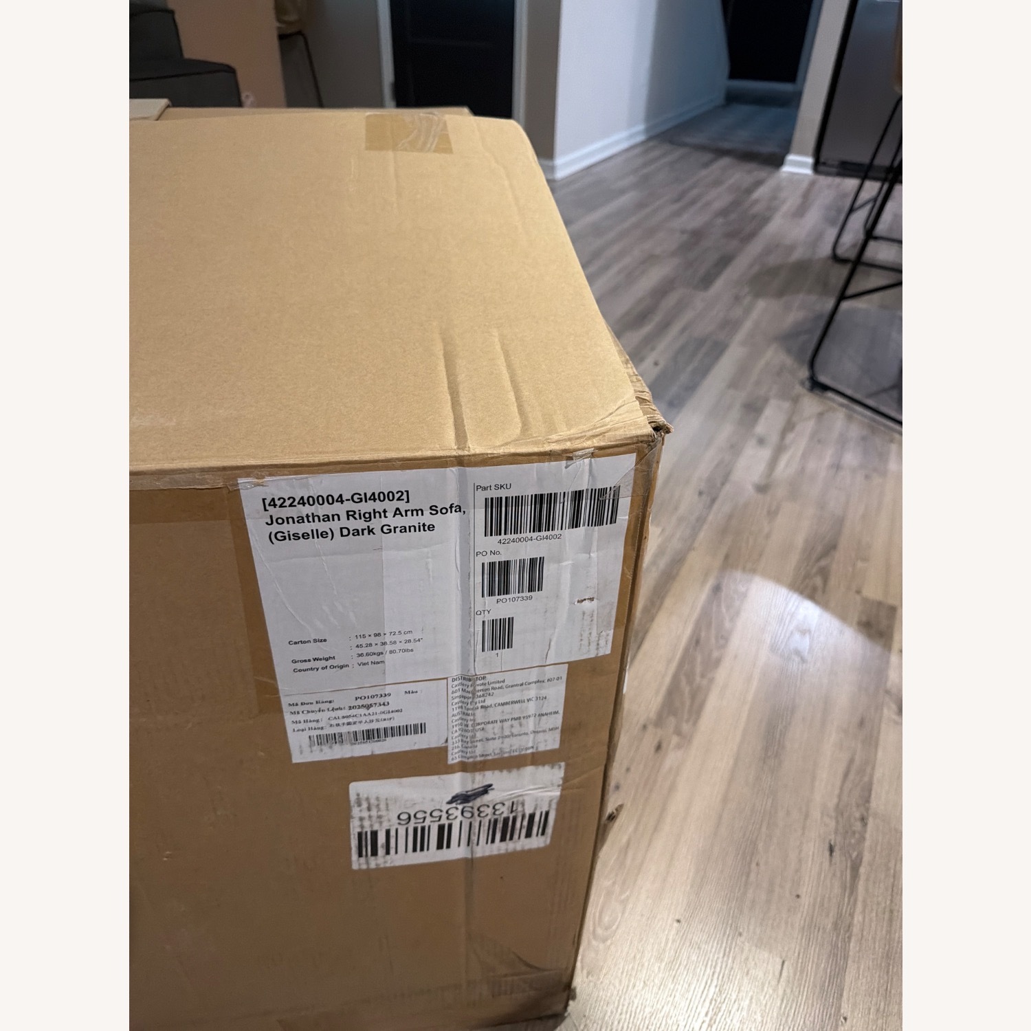 Castlery Johnathan Dark Gray Fabric Armchair - image-1