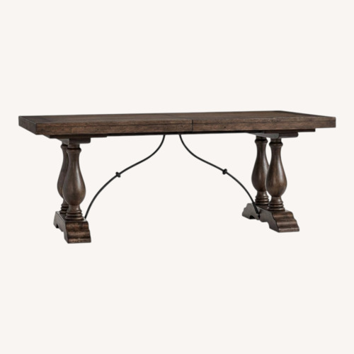 Used Pottery Barn Dark Brown Wood Dining Table for sale on AptDeco
