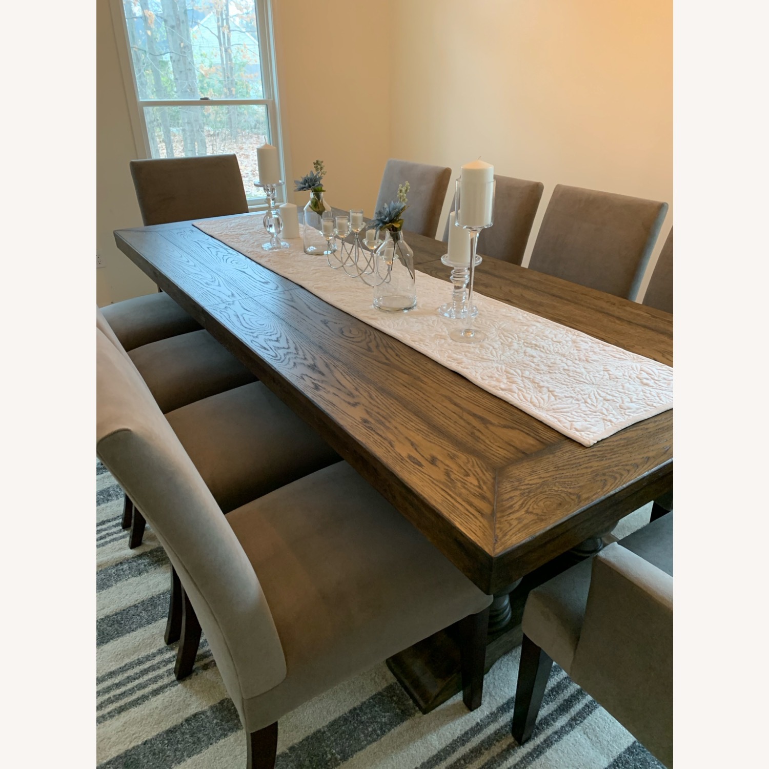 Pottery Barn Dark Brown Wood Dining Table - image-1