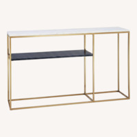 CB2 2-Tone White Marble Sideboard