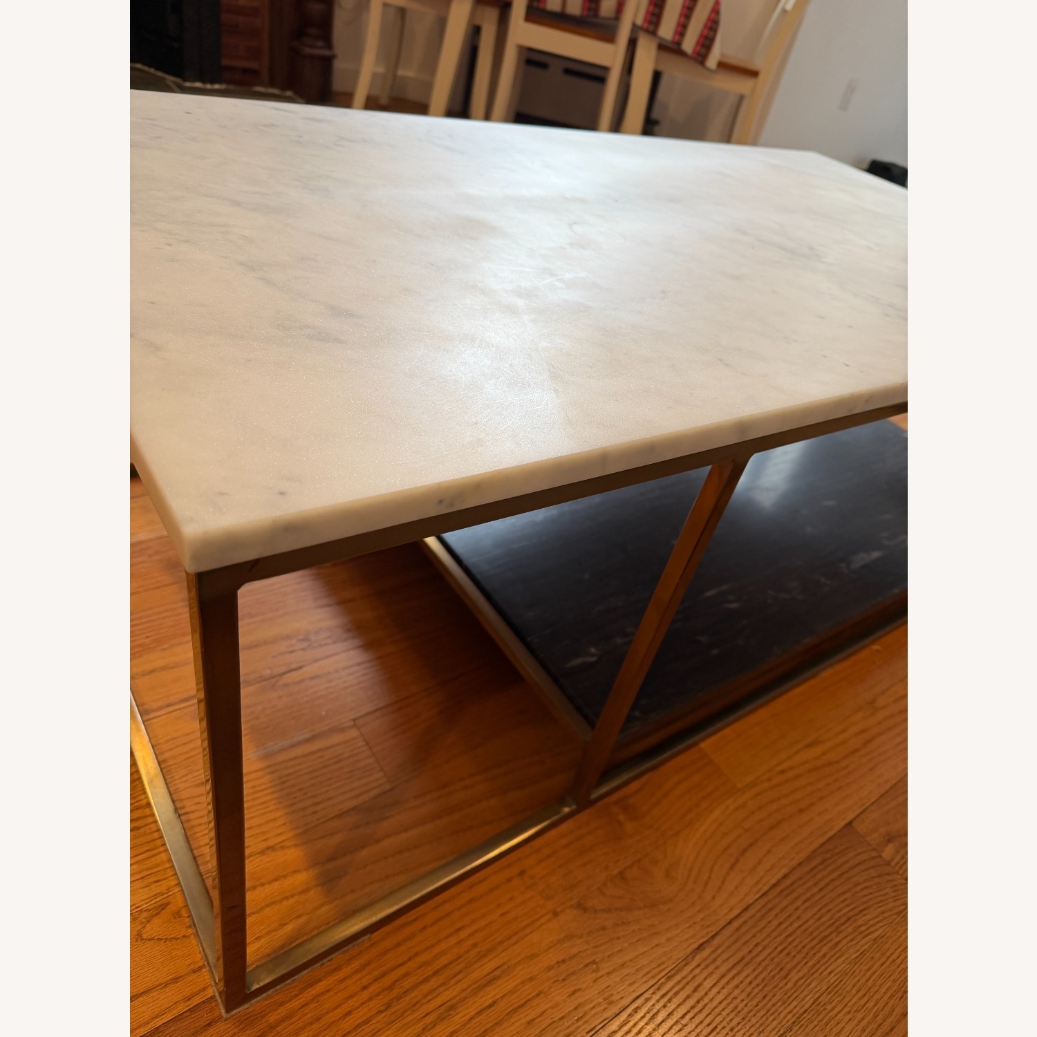 CB2 Two Tone White Marble Coffee Table - image-3