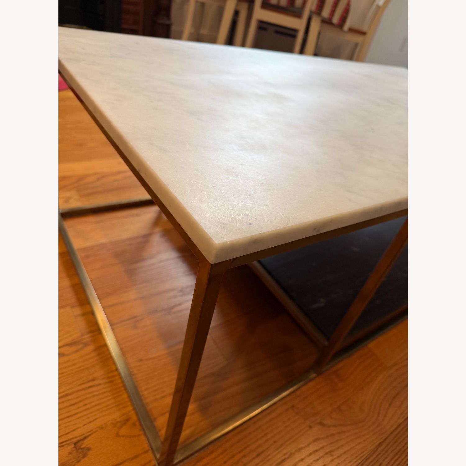 CB2 Two Tone White Marble Coffee Table - image-4