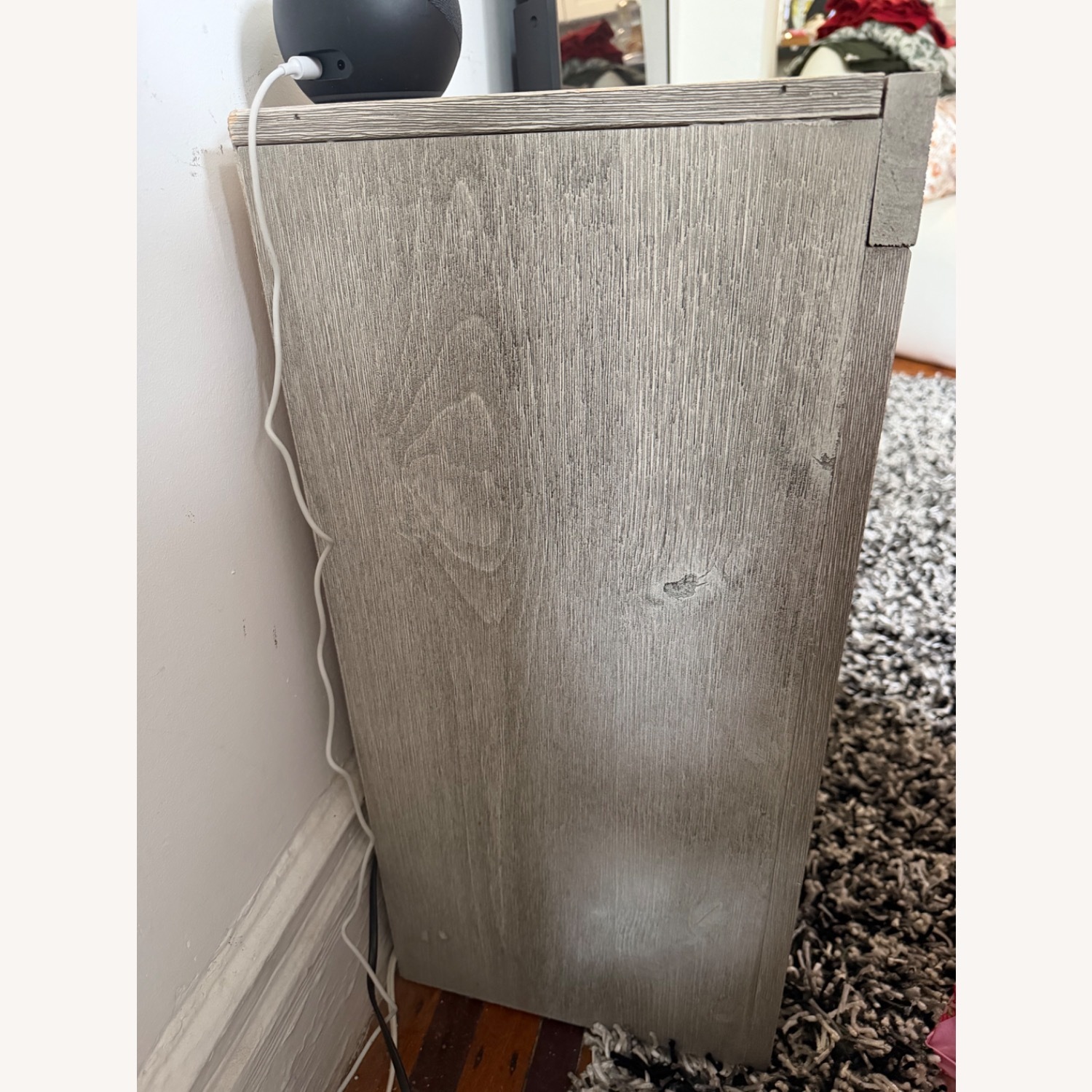 Living Spaces Light Gray Wood Media Storage - image-3