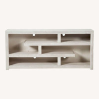 Living Spaces Light Gray Wood Media Storage