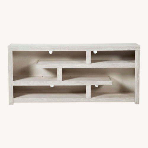 Used Living Spaces Light Gray Wood Media Storage for sale on AptDeco
