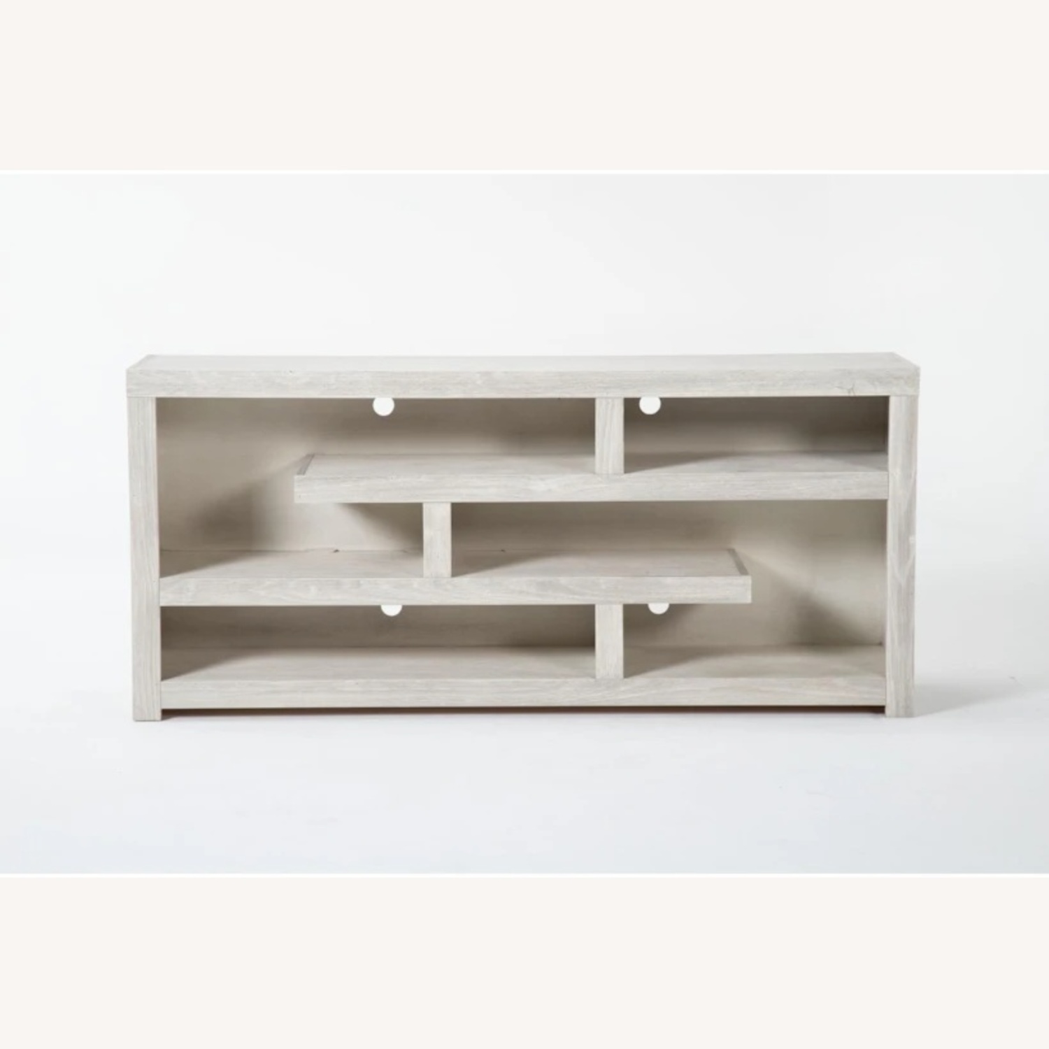 Living Spaces Light Gray Wood Media Storage - image-7