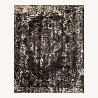 Vintage Persian Rug in Black/Ecru