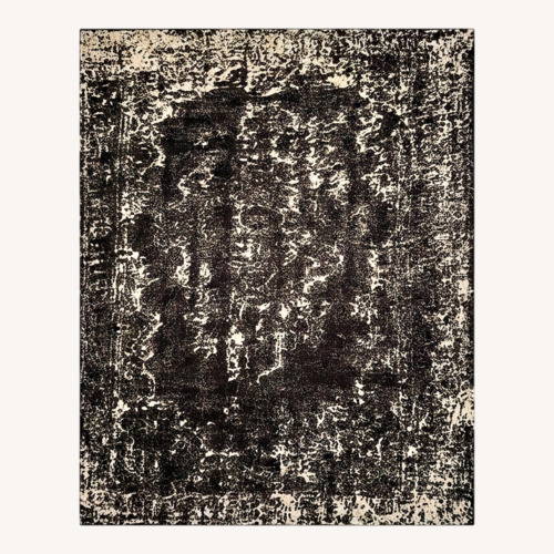 Used Vintage Persian Rug in Black/Ecru for sale on AptDeco