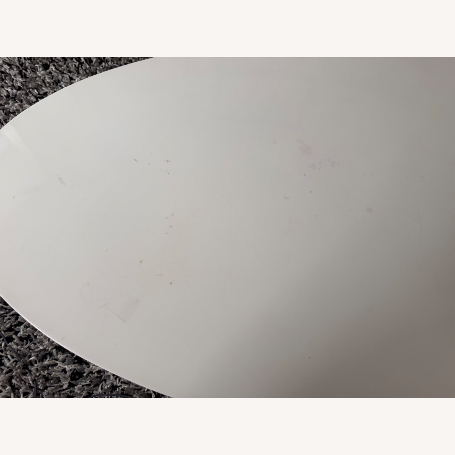 White Wood Round Retro Style Coffee Table - image-6