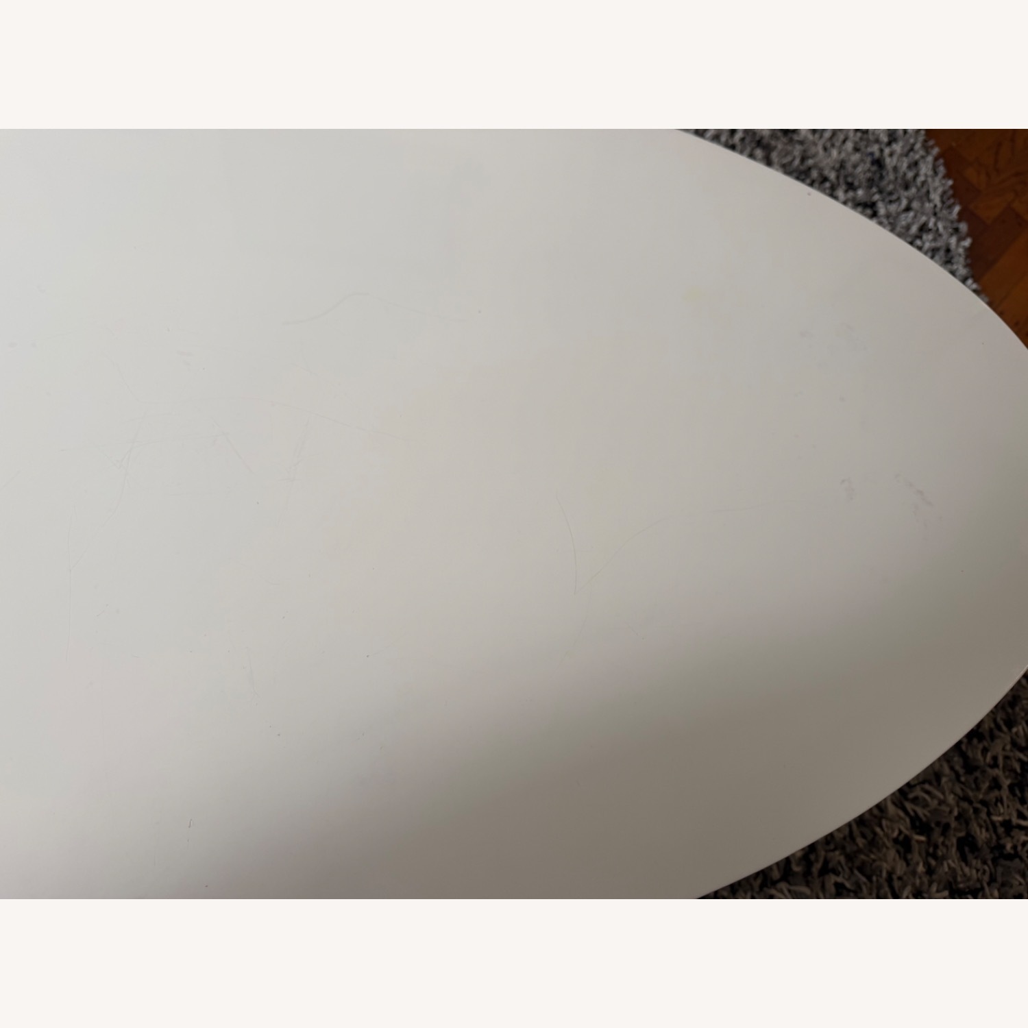 White Wood Round Retro Style Coffee Table - image-7