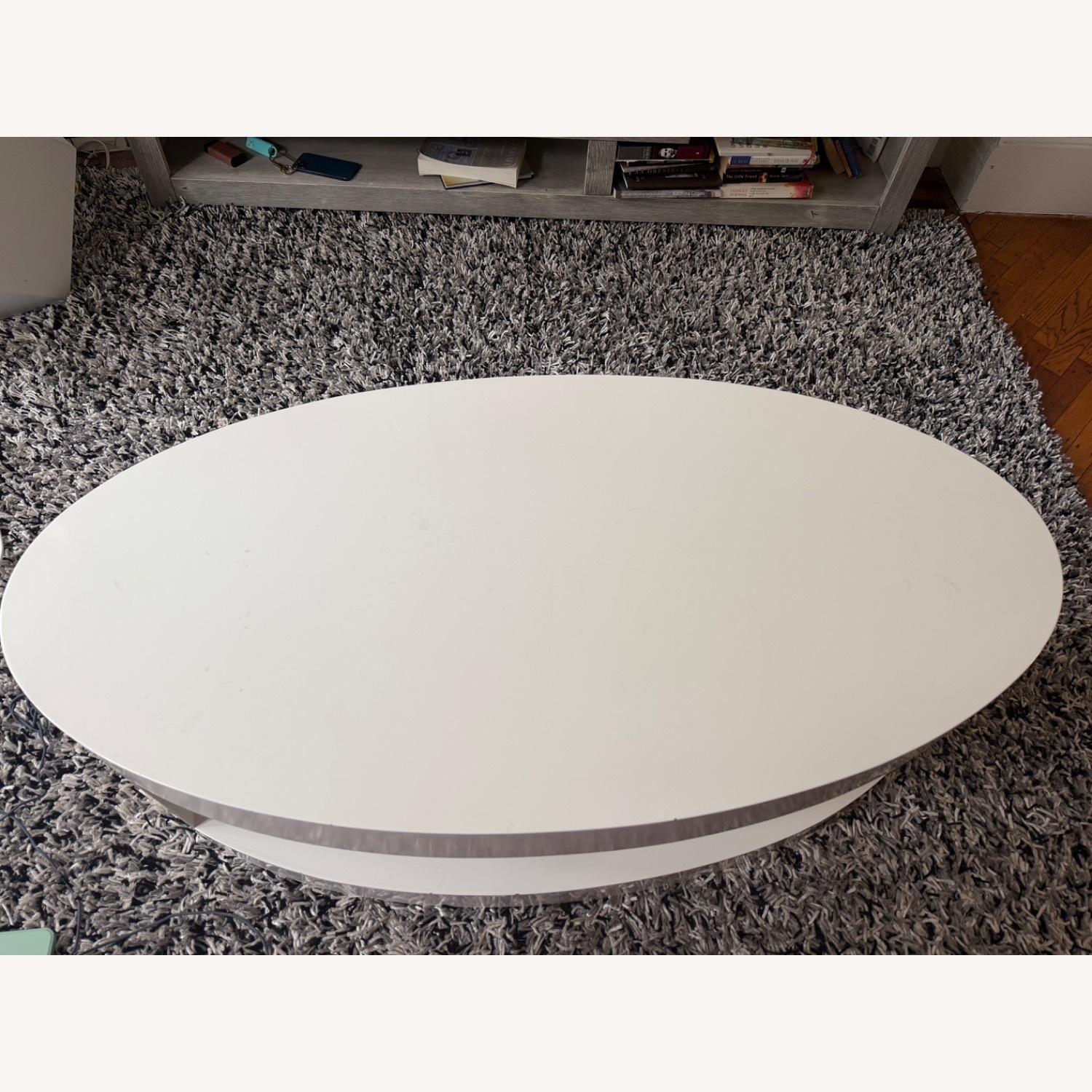 White Wood Round Retro Style Coffee Table - image-5