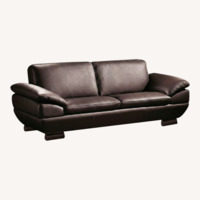 Modern Sofa in Dark Brown Top Grain Leather 
