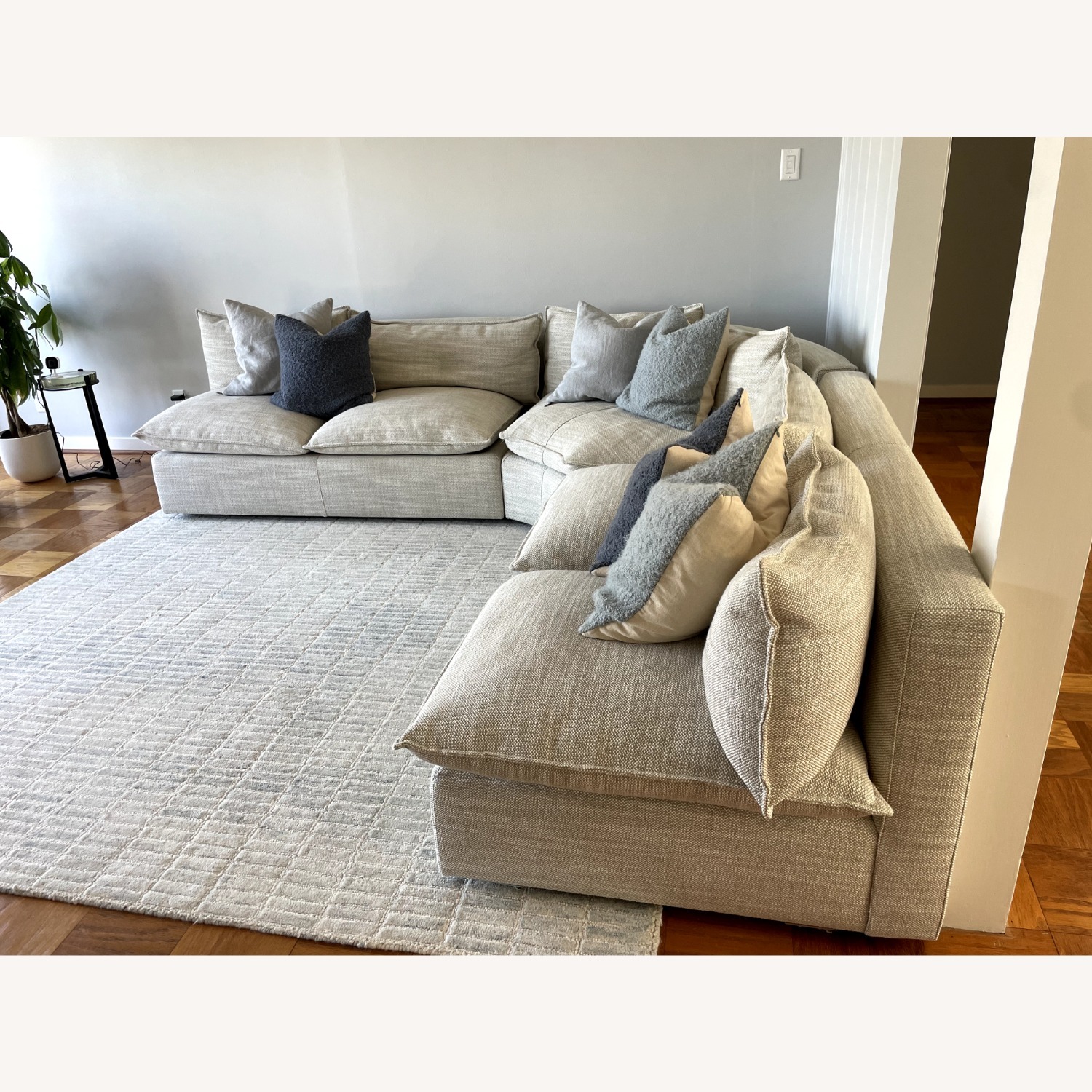 Crate & Barrel Natural Fabric 3+ Piece Sectional - image-4