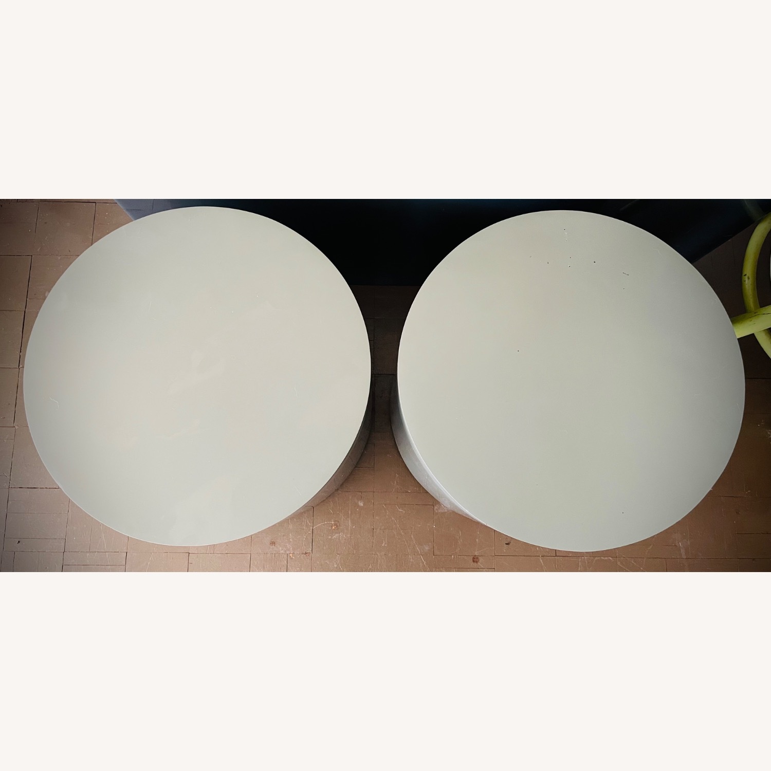 Mid Century Side Tables 70s Drum Laminate Rolling  - image-11