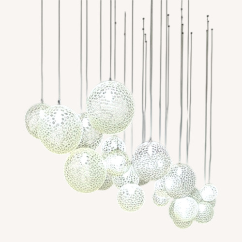 Used Shakuff Chandelier 25 Handblown Glass Pendants for sale on AptDeco