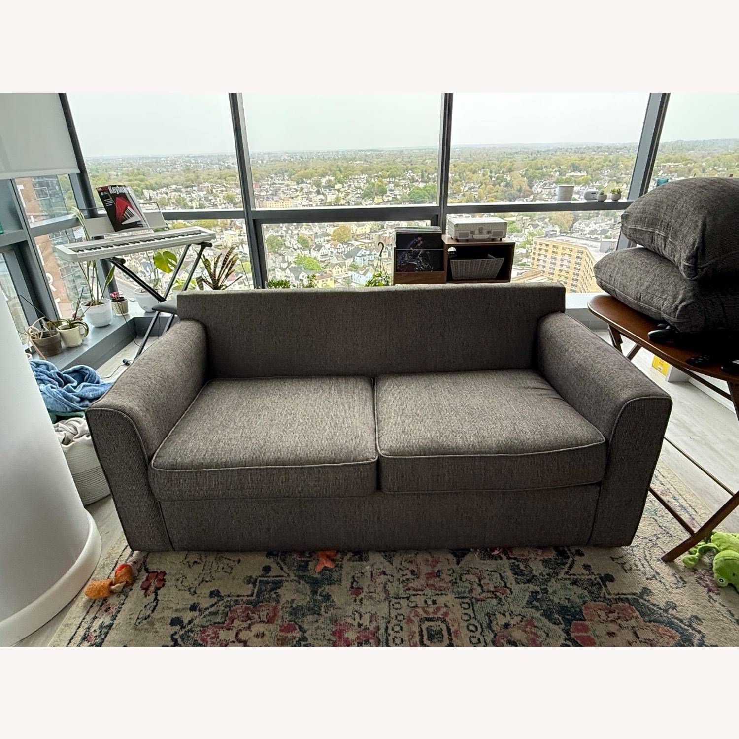 Raymour & Flanigan Grey Modern Sleeper Sofa - image-2