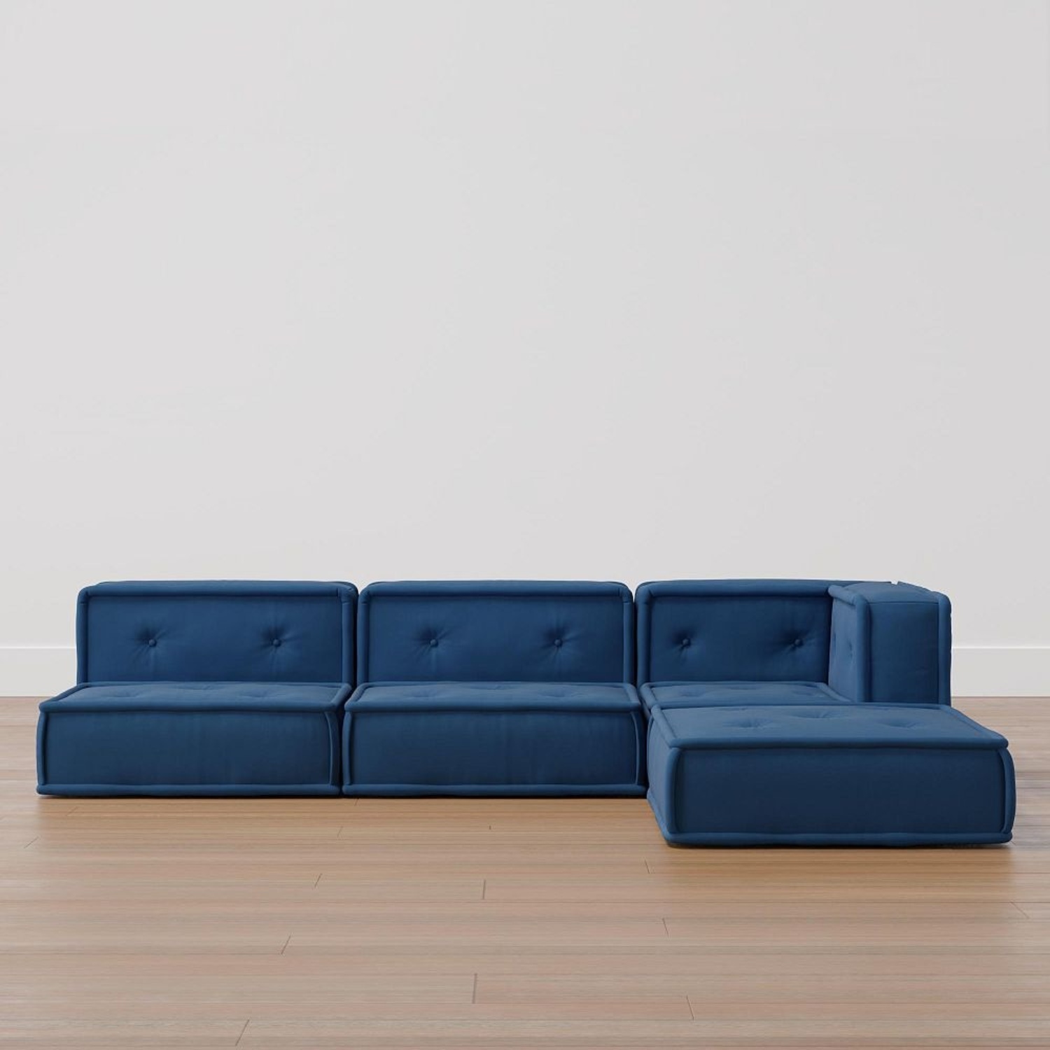 Pottery Barn Cushy Lounge Super Sectional Set, Faux Suede Navy - image-4