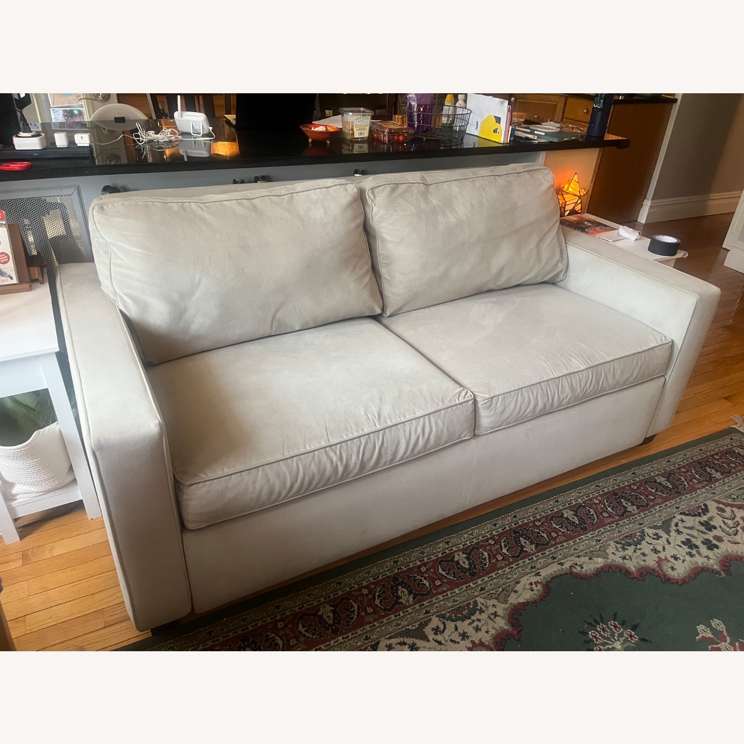 West Elm Henry Light Gray Wood 2 Seater Sofa - image-5