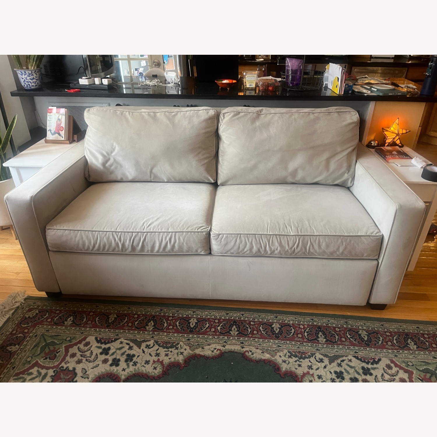 West Elm Henry Light Gray Wood 2 Seater Sofa - image-4