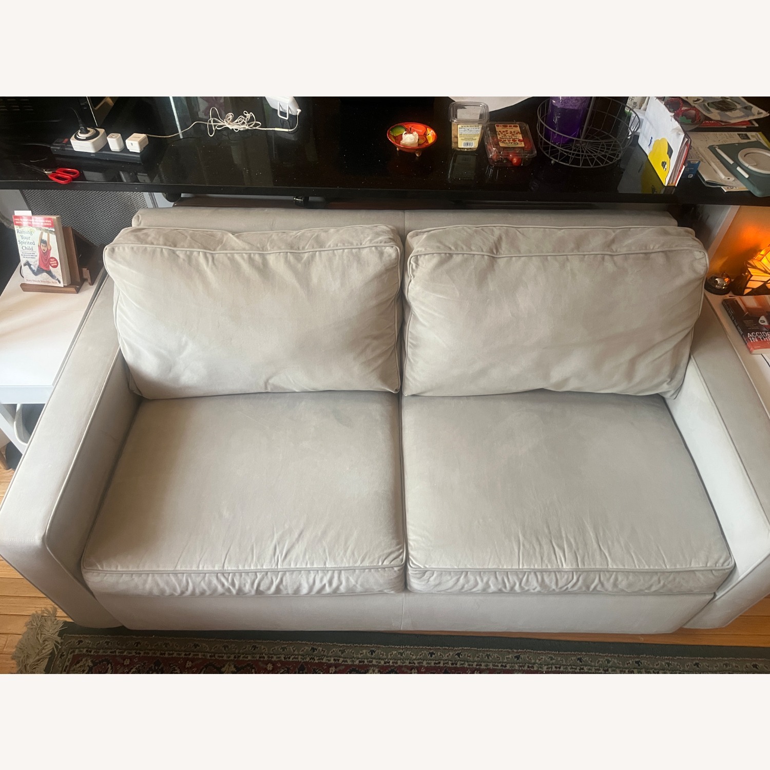 West Elm Henry Light Gray Wood 2 Seater Sofa - image-6