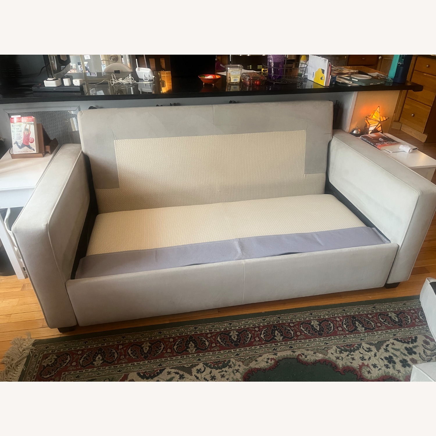 West Elm Henry Light Gray Wood 2 Seater Sofa - image-8