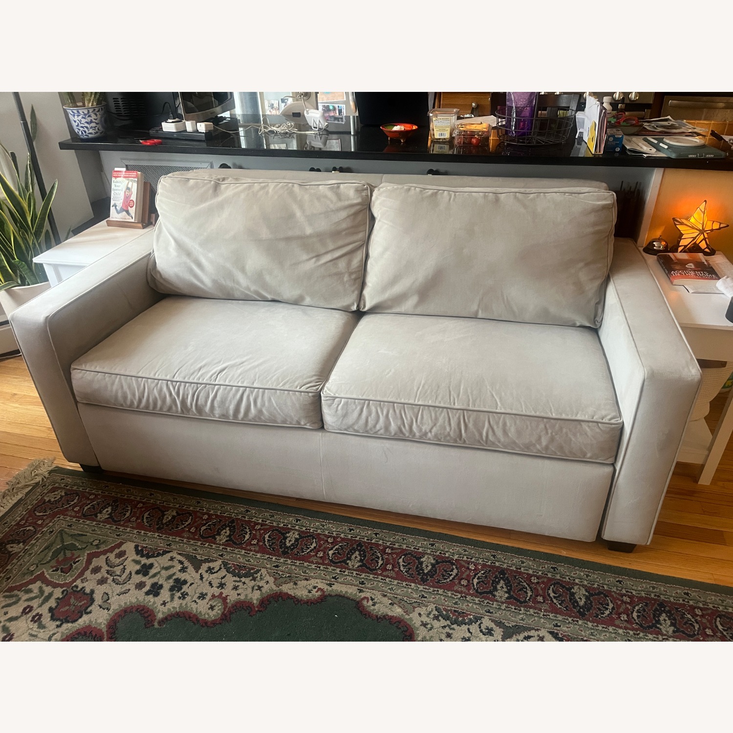 West Elm Henry Light Gray Wood 2 Seater Sofa - image-2