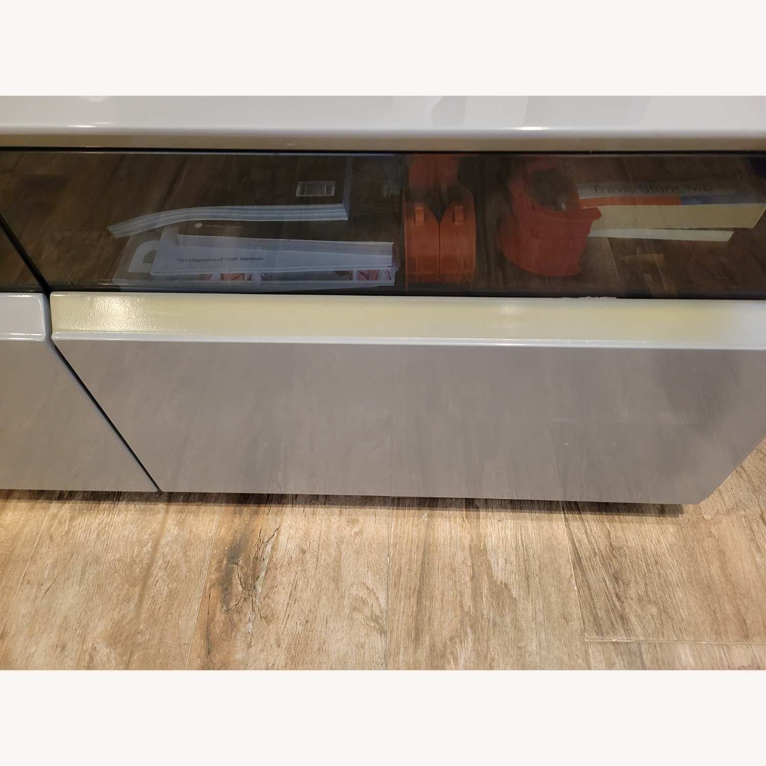 J&M Furniture Light Gray Lacquer Media Storage - image-3