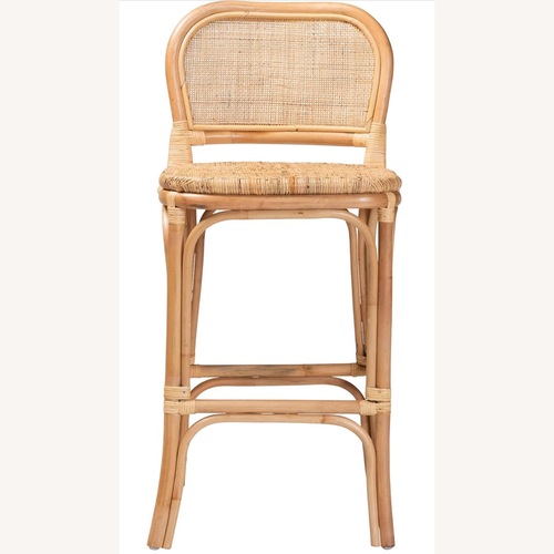 Used Amazon Natural Rattan Bar Stool Stool for sale on AptDeco