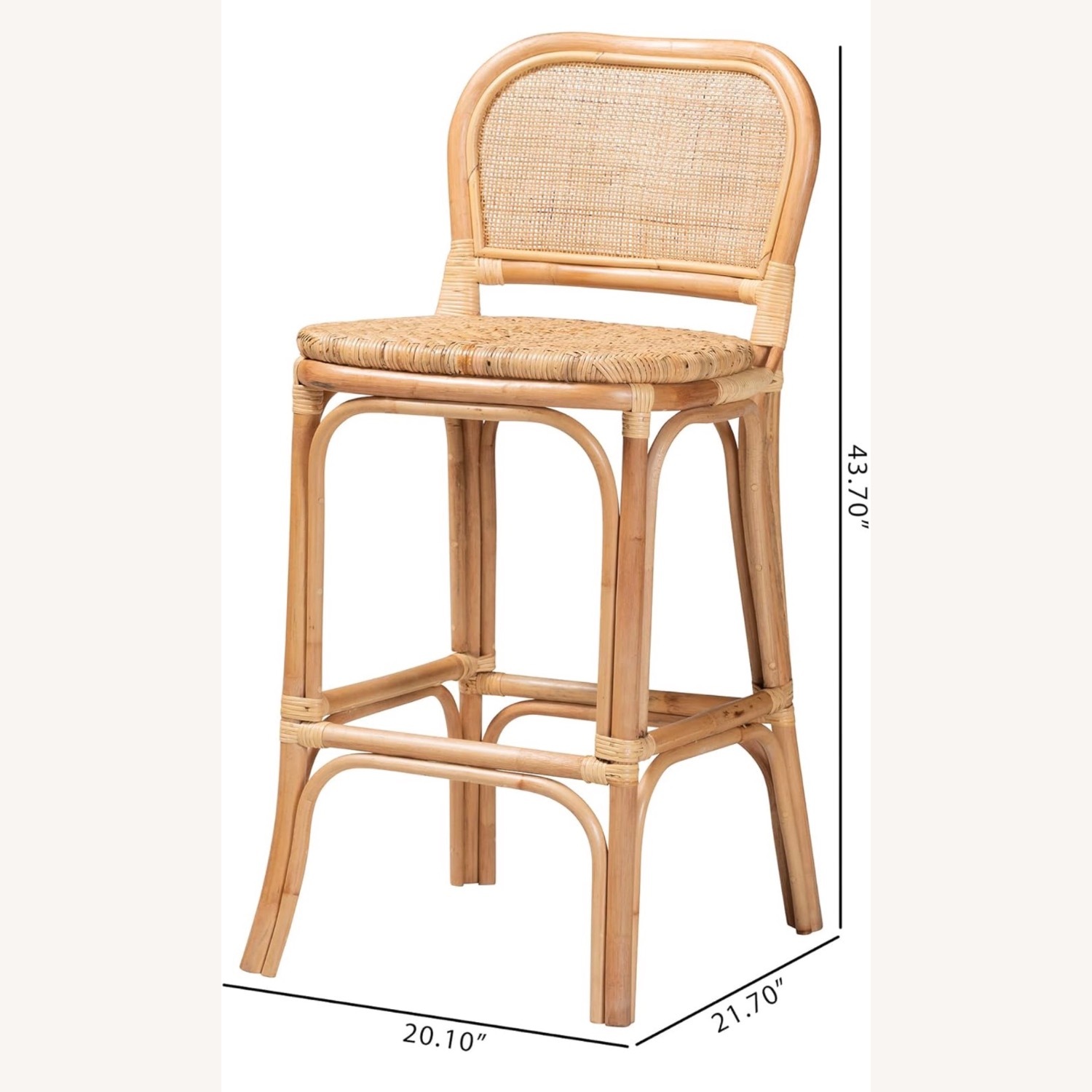 Amazon Natural Rattan Bar Stool Stool - image-2