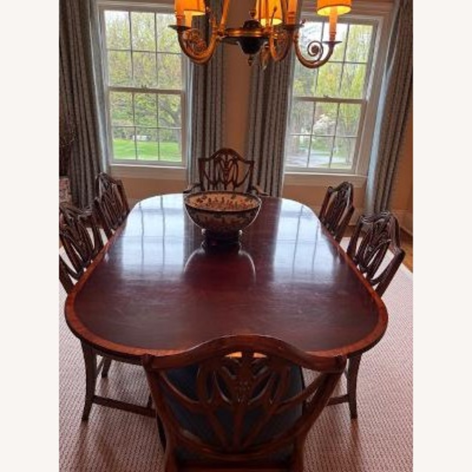 Dark Brown Antique Wood Dining Sets - image-3