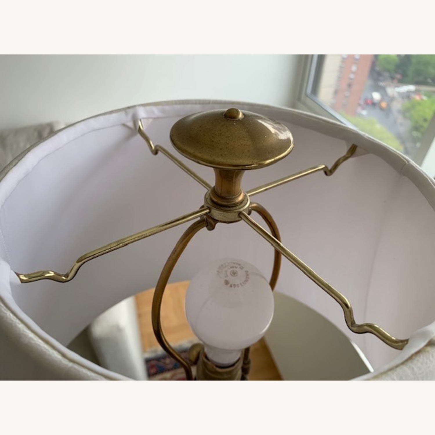 English Castle Brass Candle Floor Lamp - image-4