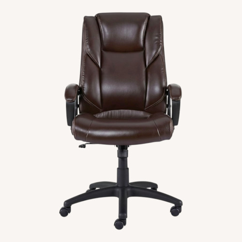 Used Staples Dark Brown Leather Office Chair for sale on AptDeco