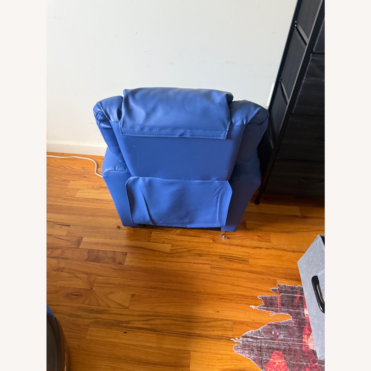 Flash Contemporary Kids Blue Faux Leather Recliner - image-4