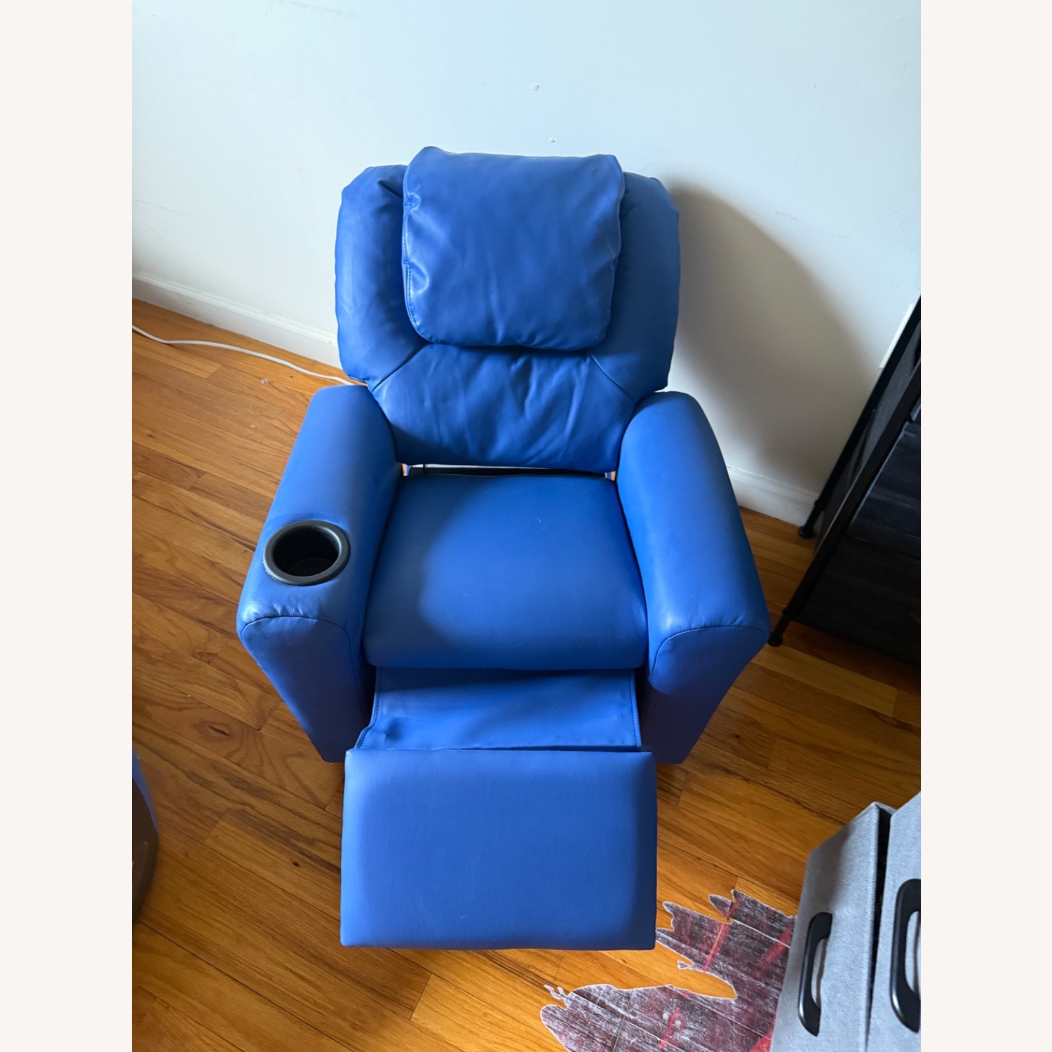Flash Contemporary Kids Blue Faux Leather Recliner - image-2
