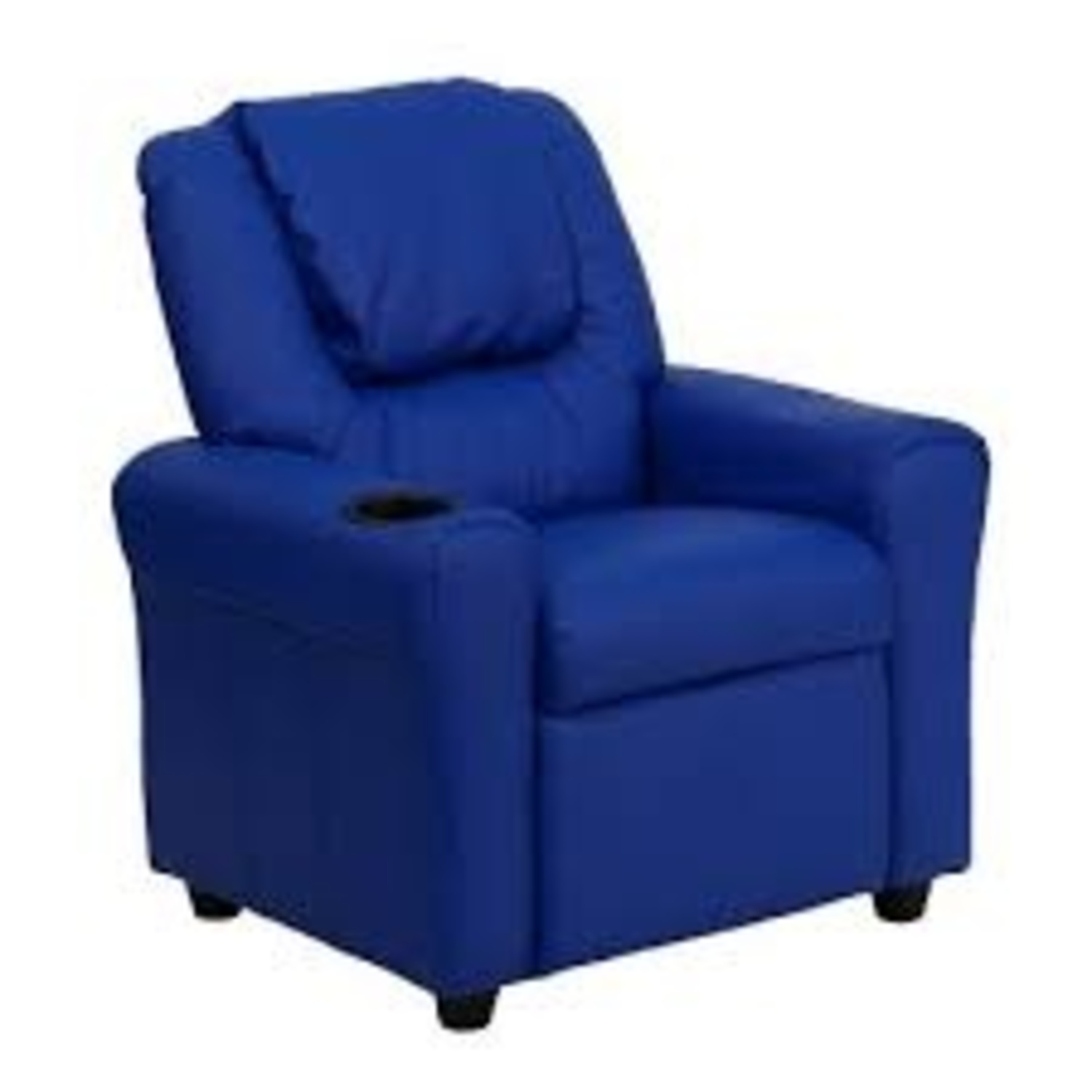 Flash Contemporary Kids Blue Faux Leather Recliner - image-5