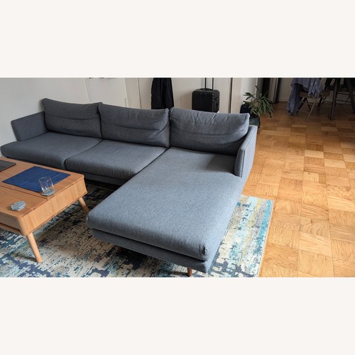 Used Article Burrard L Sectional Stone Blue  for sale on AptDeco