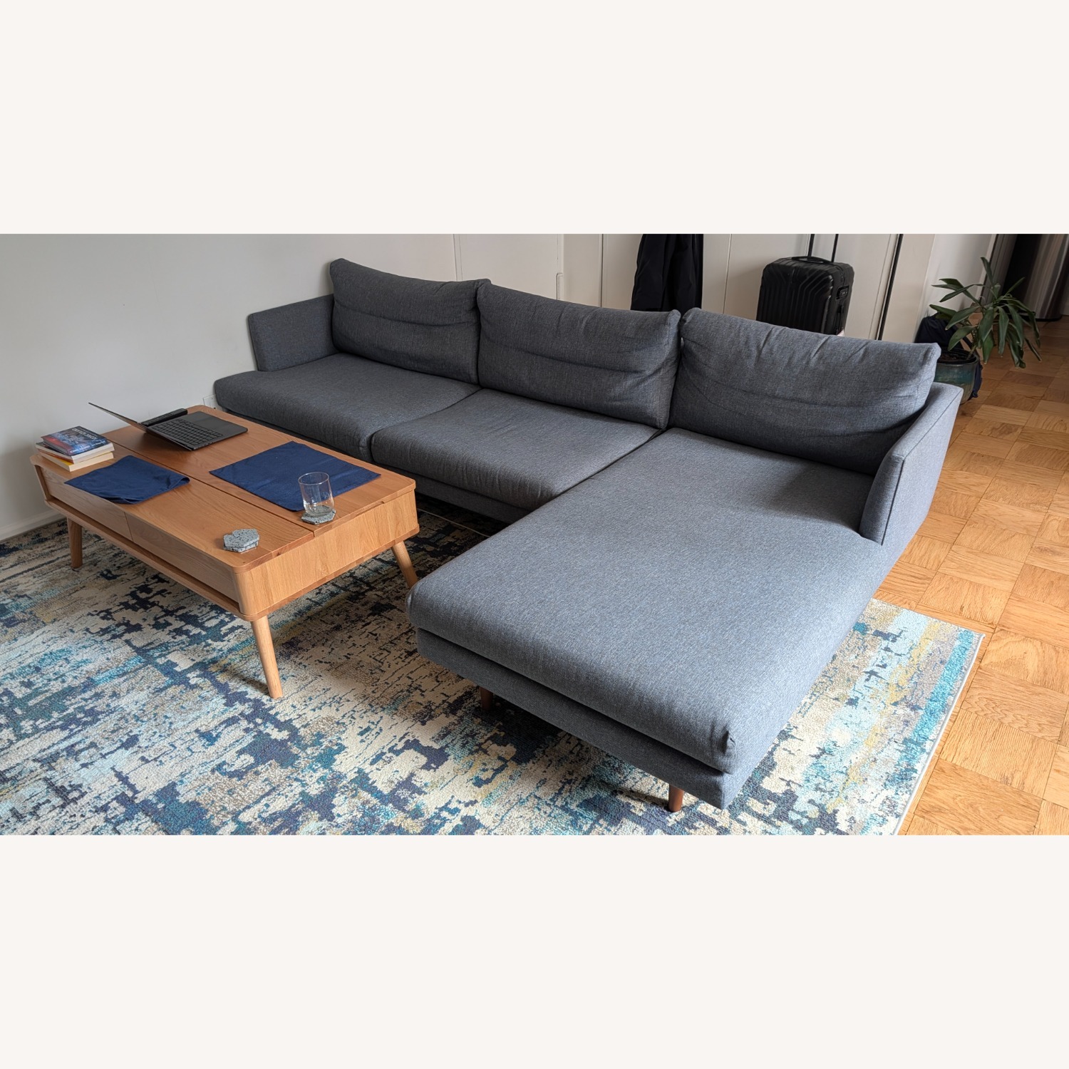Article Burrard L Sectional Stone Blue  - image-3